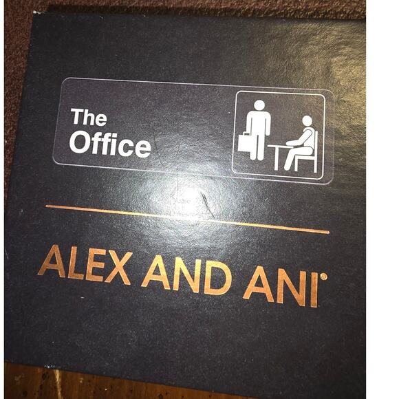 2 ALEX & ANI Gold tone Inline Bar THE OFFICE Collectible Bangle Expandable NIB - Picture 4 of 10